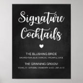 Signature Cocktail Wedding Sign Modern Calligrafie Poster (Voorkant)