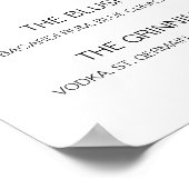 Signature Cocktail Wedding Sign Modern Calligrafie Poster (Hoek)