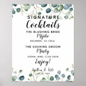 Signature Cocktailbar eucalyptus trouwteken Poster (Voorkant)