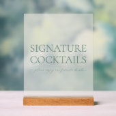 Signature Cocktails Acrylic Wedding Sign Acryl Bord (Neutraal)