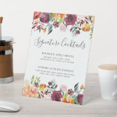 Signature Cocktails Autumn Weddenschap Menu Reclamebord Met Voetstuk (Insitu)