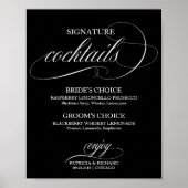 Signature Cocktails Black White Weddenschap Poster (Voorkant)
