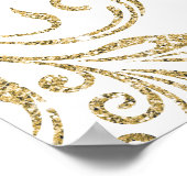 Signature Cocktails, Bride and Groom Gold Glitter Poster (Hoek)