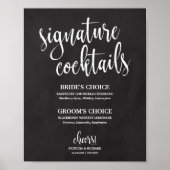 Signature Cocktails Chalkboard Weddenschap Poster (Voorkant)