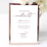 Signature Cocktails Chic Roe Gold Script Sign Poster<br><div class="desc">Signature Cocktails Chic Roe Gold Script Sign</div>
