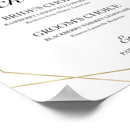 Signature Cocktails Floral Geometry Greenery Poster (Hoek)