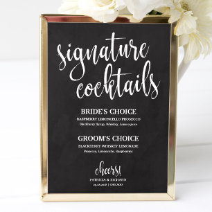 Signature Cocktails Krijtbord Trouwbord Poster