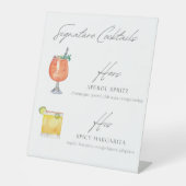 Signature cocktails: kruidige Marg & Aperol Spritz Reclamebord Met Voetstuk (Voorkant)