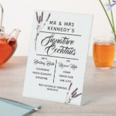 Signature Cocktails Lavender Wedding Drink Sign Reclamebord Met Voetstuk (Insitu)