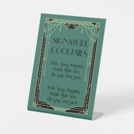 Signature Cocktails Pedestal Sign Reclamebord Met Voetstuk