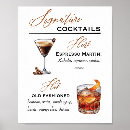 Signature Cocktails Poster (Voorkant)