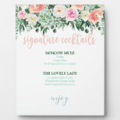 Signature Cocktails Sign - Succulents Wedding Fotoplaat (Voorkant)