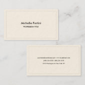 Signature Cream Elegant Plain Simple Minimalist Visitekaartje (Voorkant / Achterkant)
