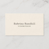 Signature Cream Elegant Plain Simple Minimalist Visitekaartje (Voorkant)
