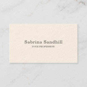 Signature Cream Elegant Plain Simple Minimalist Visitekaartje
