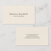Signature Cream Elegant Plain Simple Minimalist Visitekaartje (Voorkant / Achterkant)
