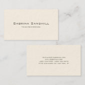 Signature Cream Elegant Plain Simple Minimalist Visitekaartje (Voorkant / Achterkant)