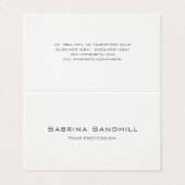 Signature Cream Elegant Plain Simple Minimalist Visitekaartje (Buitenkant ongevouwen)