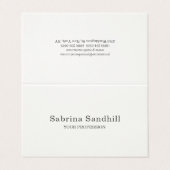 Signature Cream Elegant Plain Simple Minimalist Visitekaartje (Buitenkant ongevouwen)