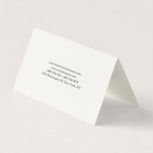 Signature Cream Elegant Plain Simple Minimalist Visitekaartje (Achterkant)