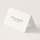 Signature Cream Elegant Plain Simple Minimalist Visitekaartje (Voorkant)