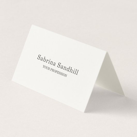 Signature Cream Elegant Plain Simple Minimalist Visitekaartje (Voorkant)