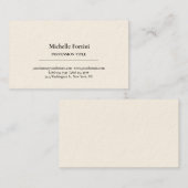 Signature Cream Elegant Plain Simple Minimalist Visitekaartje (Voorkant / Achterkant)