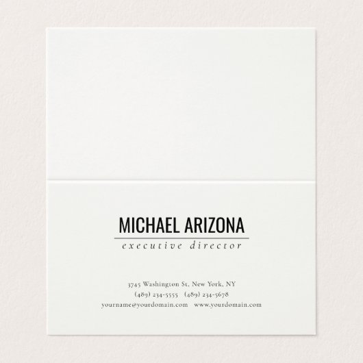 Signature Cream Minimalist Simple Plain Visitekaartje (Buitenkant ongevouwen)