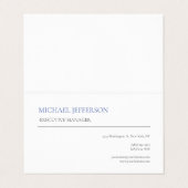 Signature Cream Modern Elegant Eenvoudig Blauw Wit Visitekaartje (Buitenkant ongevouwen)