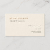 Signature Cream Modern Elegant Simple Visitekaartje (Voorkant)