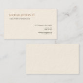 Signature Cream Modern Elegant Simple Visitekaartje (Voorkant / Achterkant)