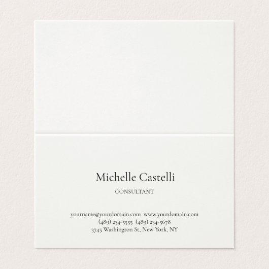 Signature Cream Professional Unique Classical Visitekaartje (Buitenkant ongevouwen)