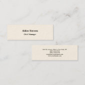 Signature Cream Simple Plain Minimalist klassikaal Mini Visitekaartje (Voorkant / Achterkant)