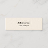 Signature Cream Simple Plain Minimalist klassikaal Mini Visitekaartje (Voorkant)