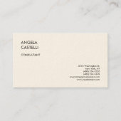 Signature Cream Trendy Modern Minimalist Plain Visitekaartje (Voorkant)