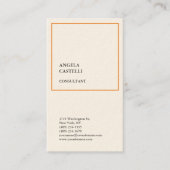 Signature Cream Trendy Modern Minimalist Plain Visitekaartje (Voorkant)