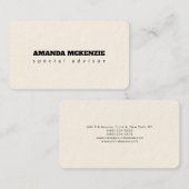 Signature Cream Trendy Unieke Creatieve Minimalist Visitekaartje (Voorkant / Achterkant)