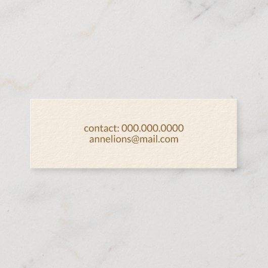 Signature Cream visitekaartje met scriptnaam (Achterkant)