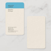 Signature crème sky blue simpel modern visitekaartje (Voorkant / Achterkant)