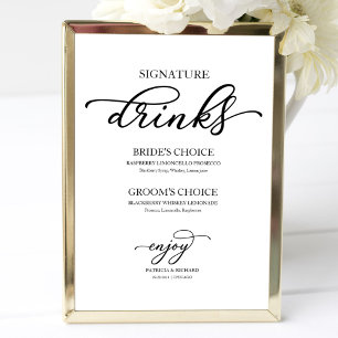 Signature Dranken Chic Zwarte Script Poster
