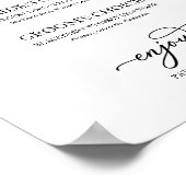 Signature Dranken Chic Zwarte Script Poster (Hoek)