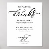 Signature Dranken Chic Zwarte Script Poster (Voorkant)
