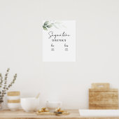 Signature-dranken groen teken poster (Keuken)