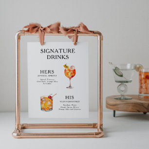 Signature Dranken Huwelijks Cocktail Menu Poster