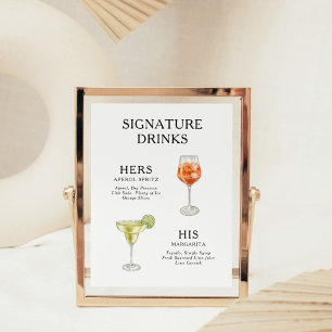 Signature Dranken Huwelijks Cocktail Menu Poster