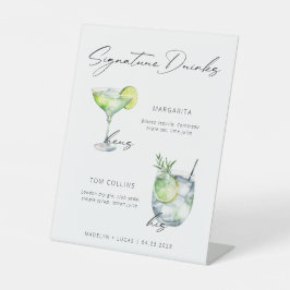 Signature Dranken Minimalistisch Zwart Wit Reclamebord Met Voetstuk
