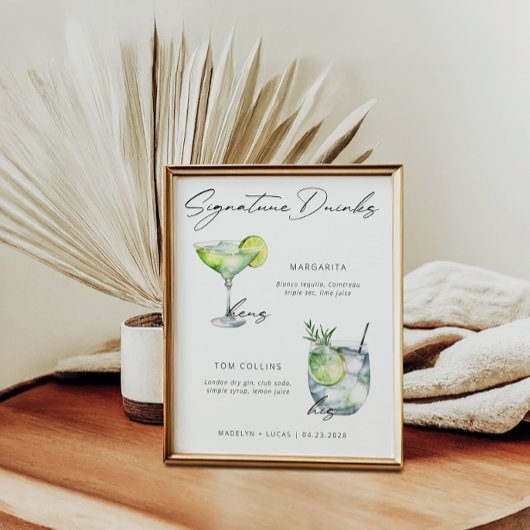 Signature Dranken Modern Zwart Wit  Poster