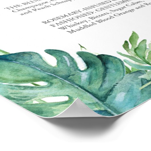 Signature Drankjes 8x10 Tropisch Huwelijk Bord Poster (Hoek)