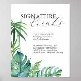 Signature Drankjes 8x10 Tropisch Huwelijk Bord Poster