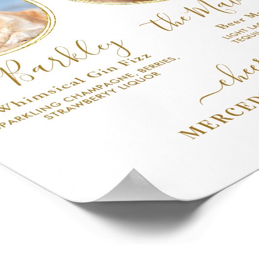 Signature Drankjes Aangepaste Foto Gouden Huwelijk Poster (Hoek)